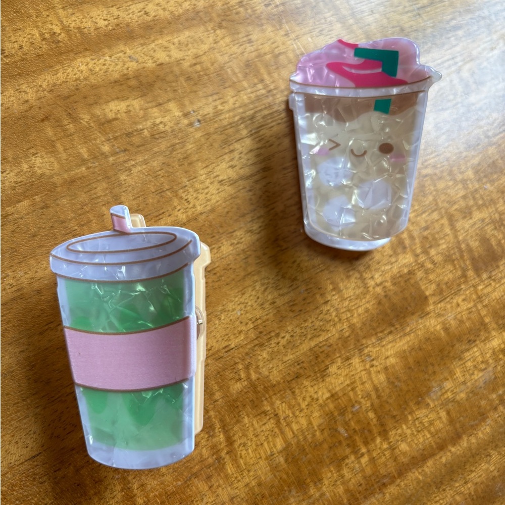 Cute Coffee Cup Claw Clips - Set of 2